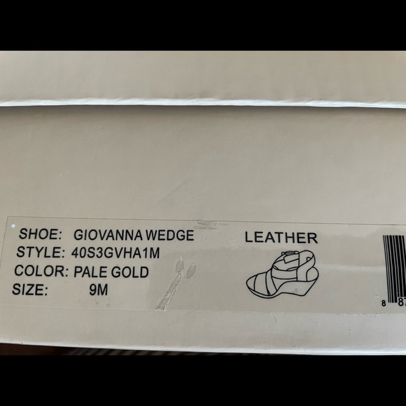 Michael Kors Giovanna Leather Espadrille Wedge Pale Gold - Picture 2 of 7